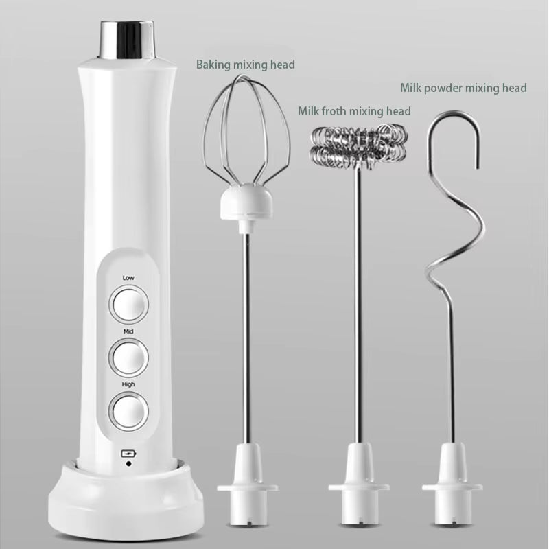 Whiskyvex 3-in-1 Rechargeable Electric Milk Frother & Whisk