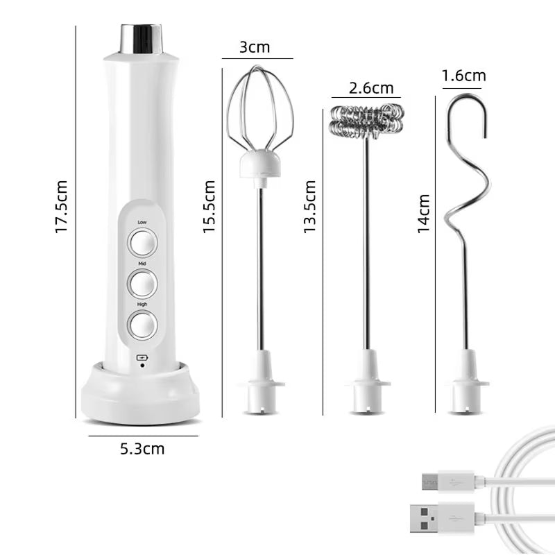 Whiskyvex 3-in-1 Rechargeable Electric Milk Frother & Whisk
