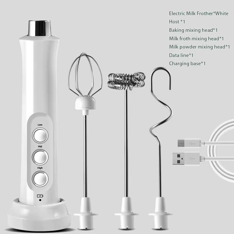 Whiskyvex 3-in-1 Rechargeable Electric Milk Frother & Whisk