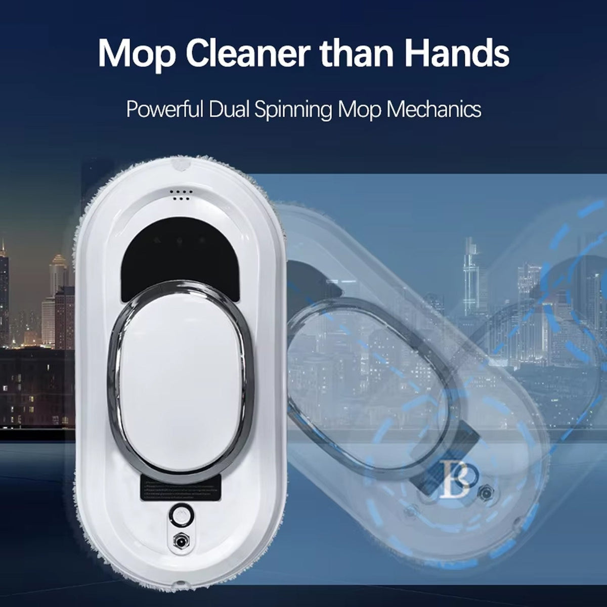 WinoBotto Robot Window Cleaner with 5600Pa Suction & AI Navigation