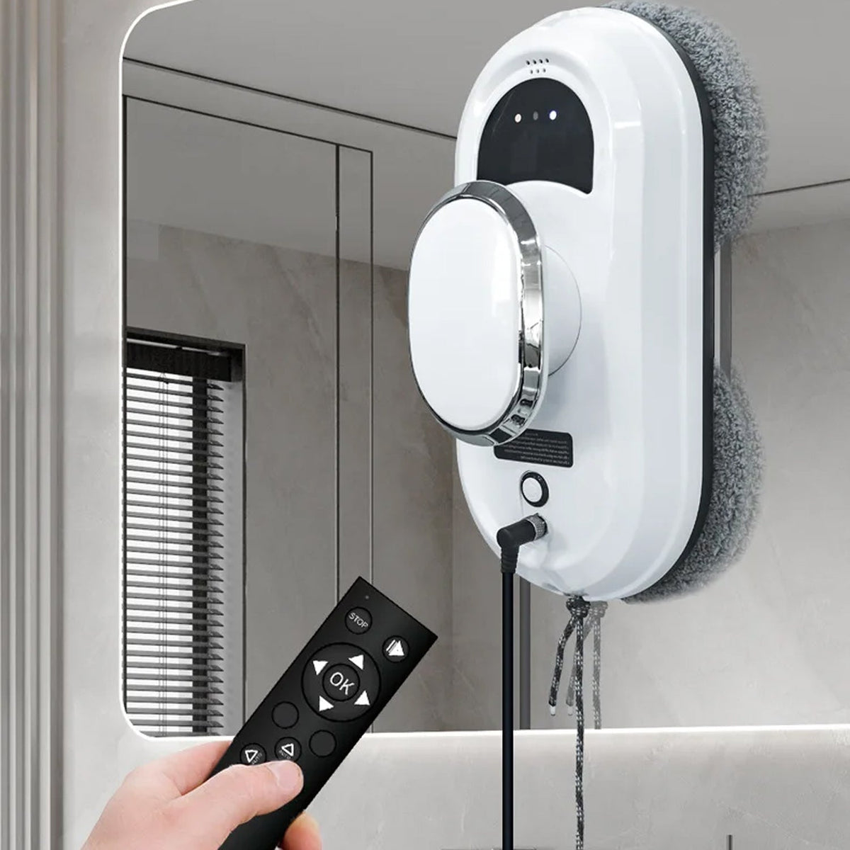WinoBotto Robot Window Cleaner with 5600Pa Suction & AI Navigation