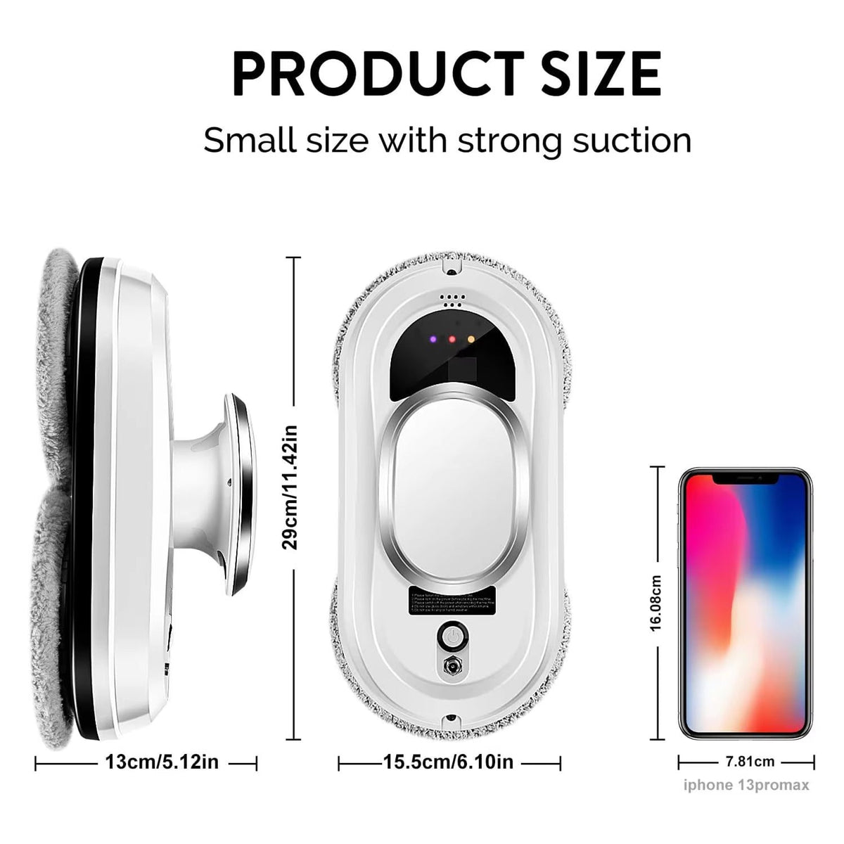 WinoBotto Robot Window Cleaner with 5600Pa Suction & AI Navigation