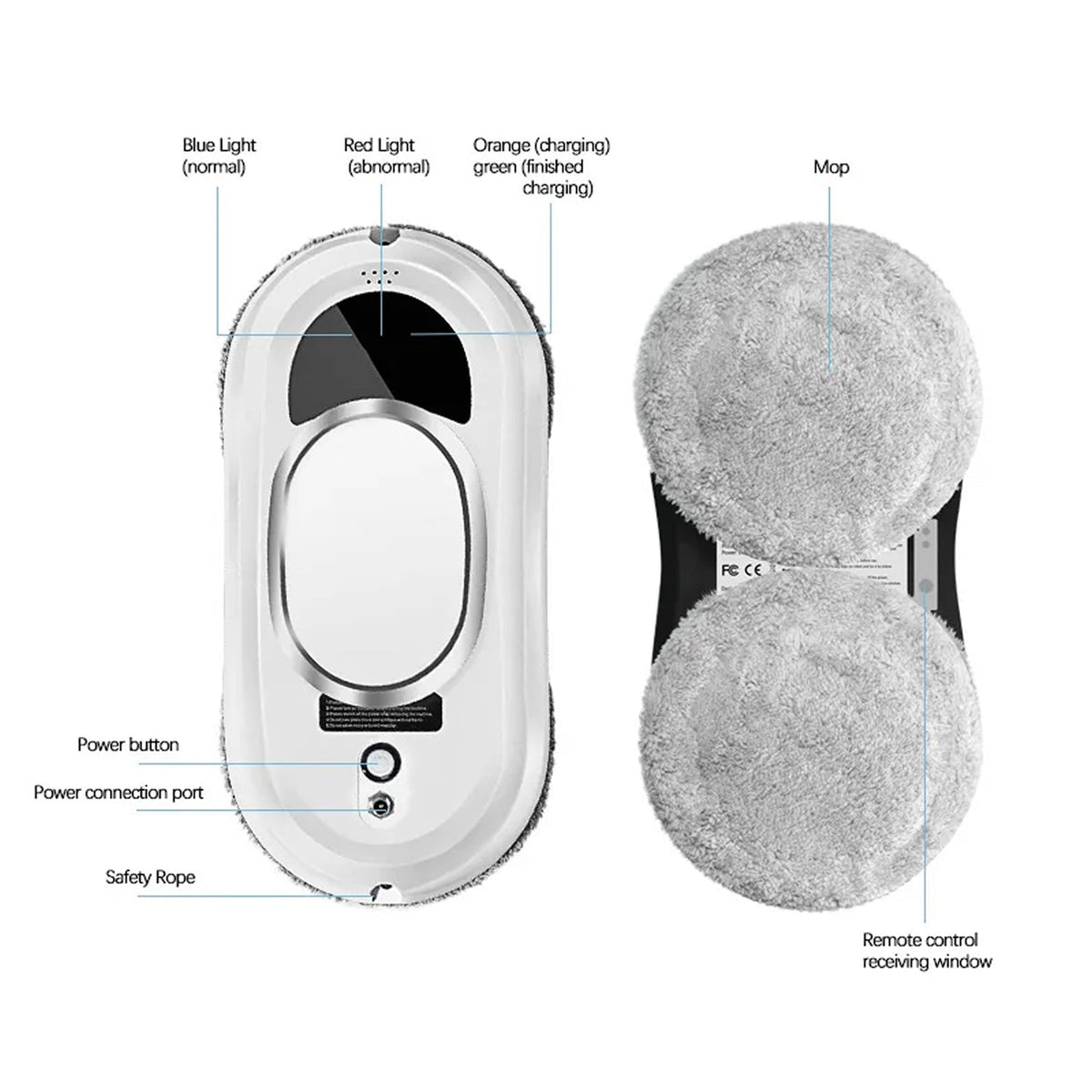 WinoBotto Robot Window Cleaner with 5600Pa Suction & AI Navigation