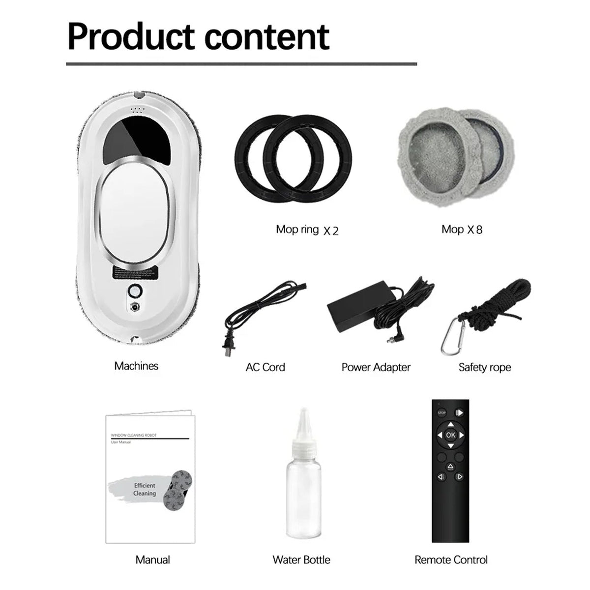 WinoBotto Robot Window Cleaner with 5600Pa Suction & AI Navigation