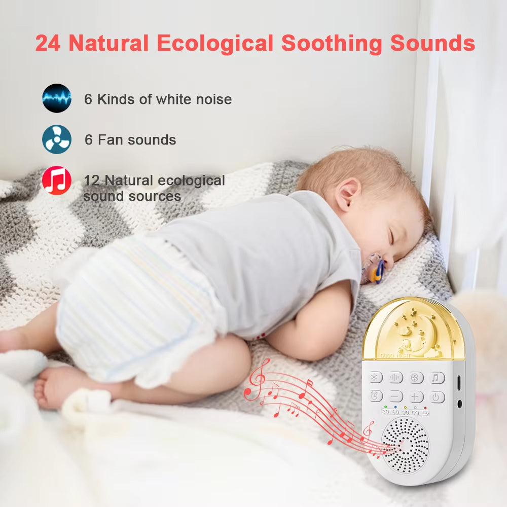 WNSleep Portable White Noise Machine with 24 Sounds & Breathing Lamp