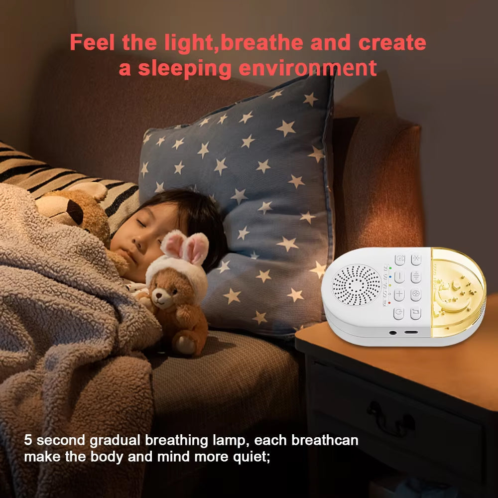 WNSleep Portable White Noise Machine with 24 Sounds & Breathing Lamp
