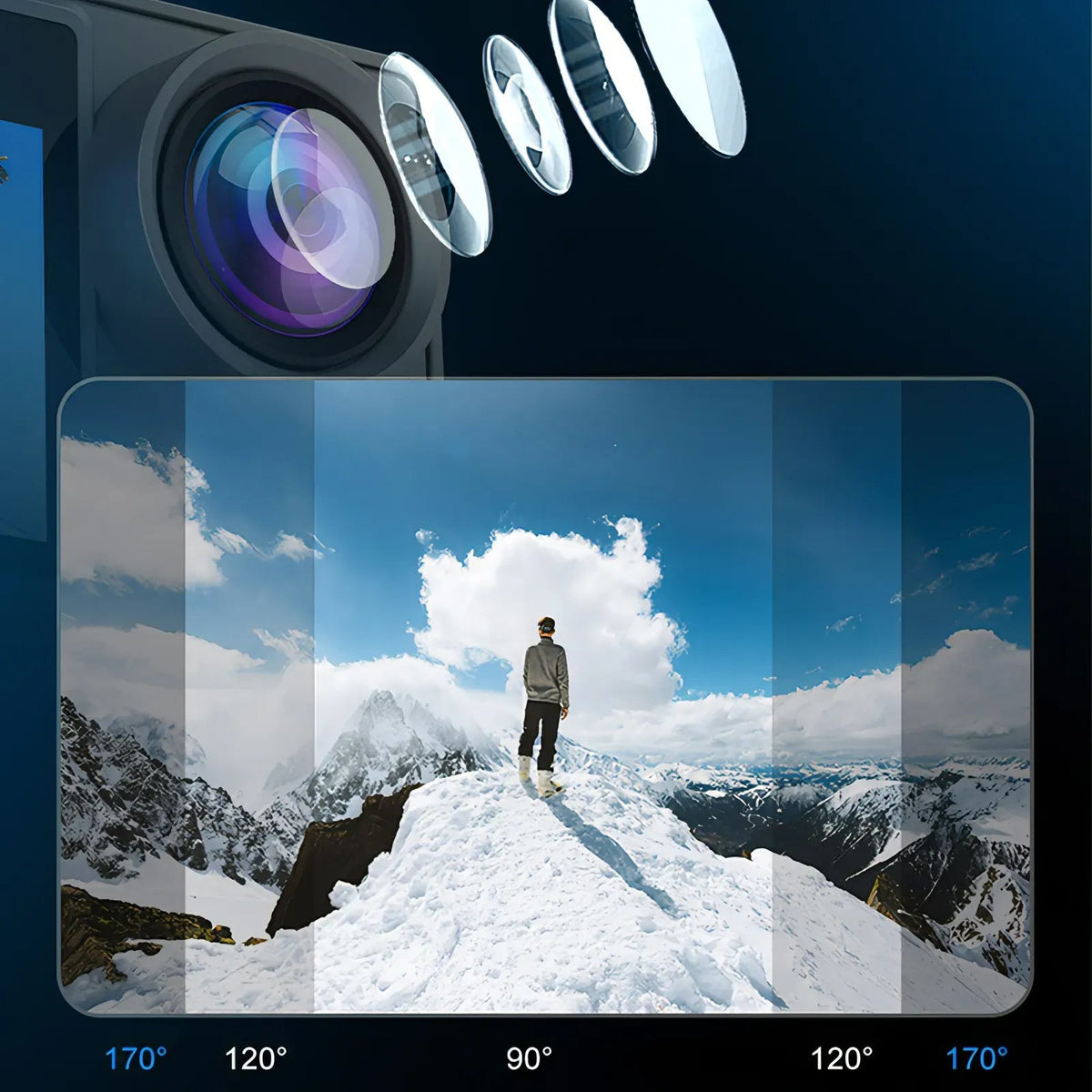 ZinoxCam 5K Ultra-HD Action Camera for Skiing