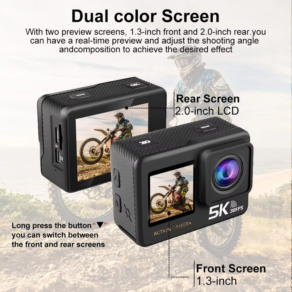 ZinoxCam 5K Ultra-HD Action Camera for Skiing