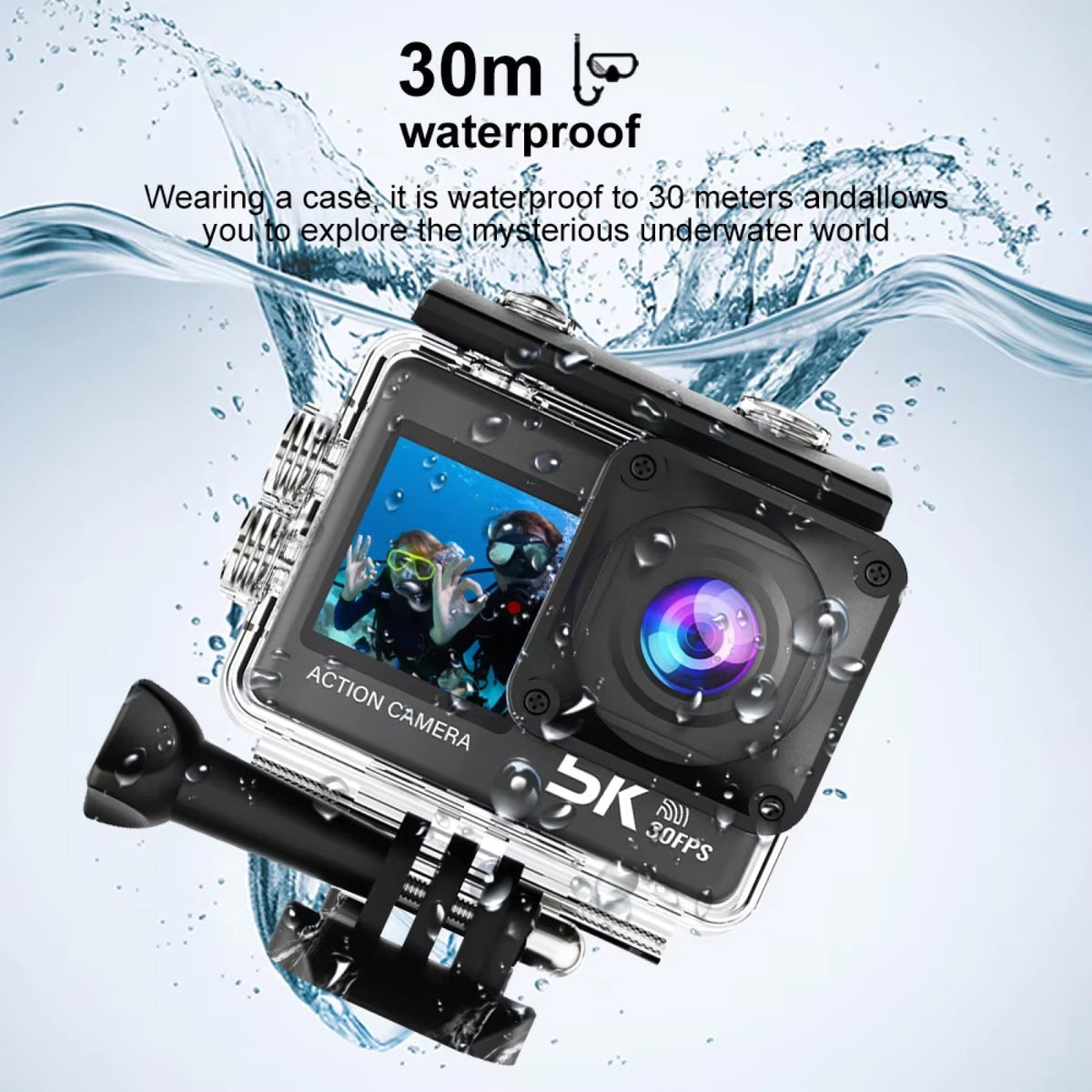 ZinoxCam 5K Ultra-HD Action Camera for Skiing