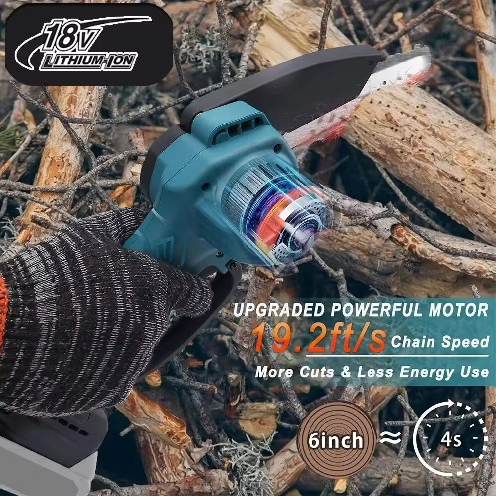 Zizacket 6-Inch Cordless Mini Chainsaw Makita Compatible