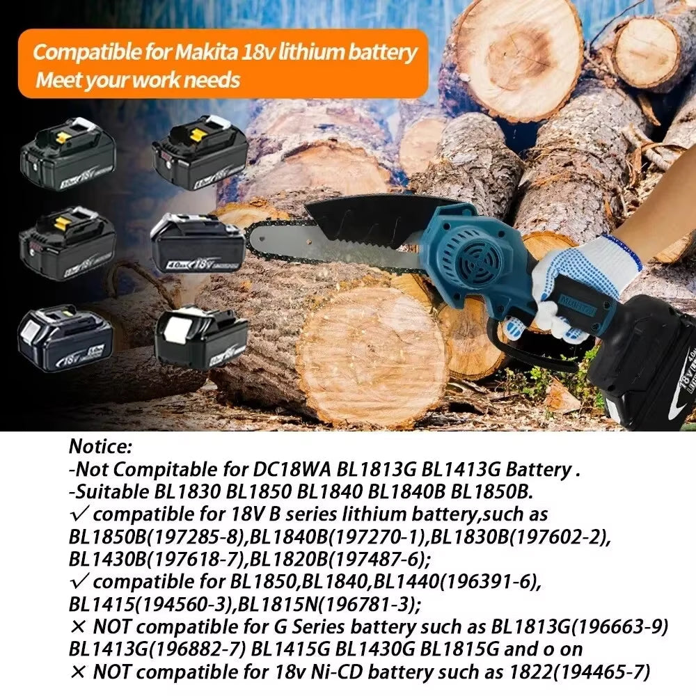 Zizacket 6-Inch Cordless Mini Chainsaw Makita Compatible