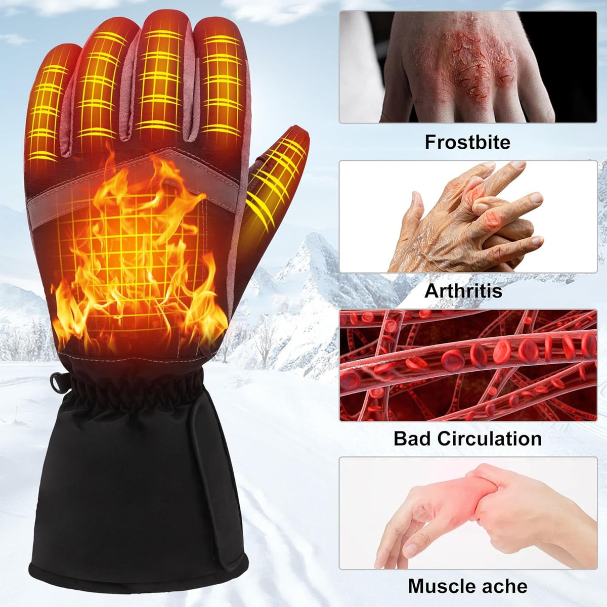 ZonarGlov Electric Heated Winter Motorbike Gloves UK