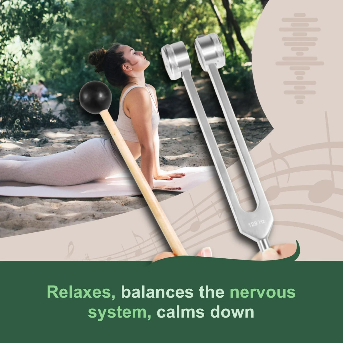 ZynVybra 128Hz therapeutic tuning fork for targeted vibration therapy