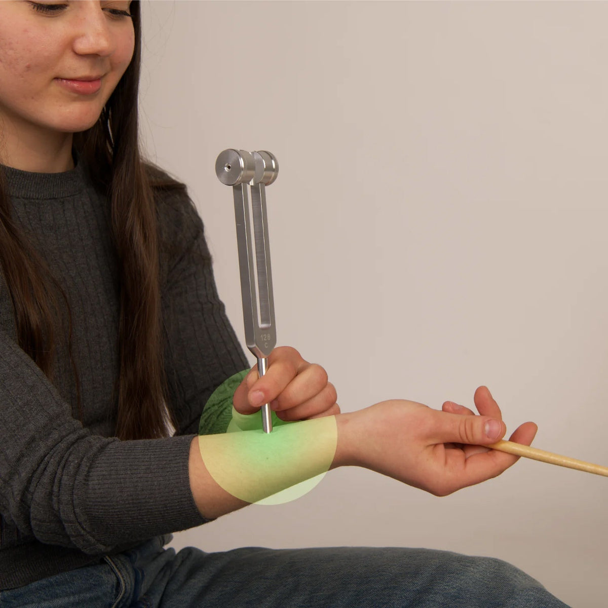 ZynVybra 128Hz therapeutic tuning fork for targeted vibration therapy